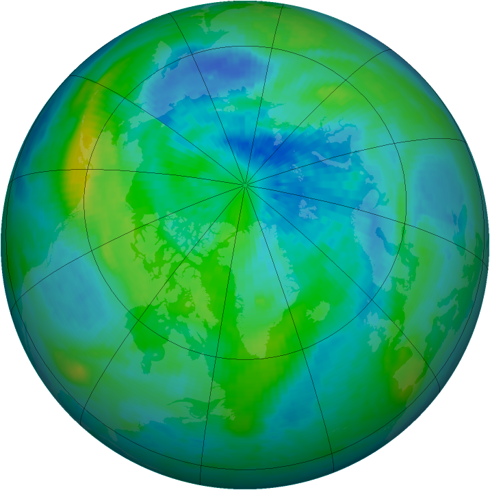 Arctic ozone map for 22 September 1994
